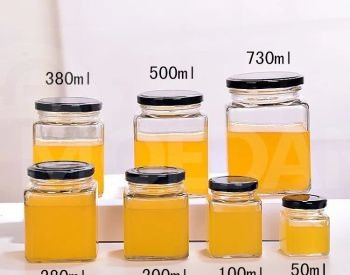 стеклянная банка 380 мл. (квадратная форма) Тбилиси - изображение 2