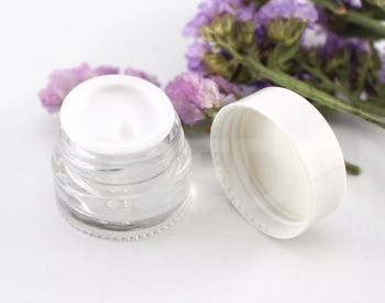 Glass 50 ml cosmetic jar with plastic white head Tbilisi - photo 1