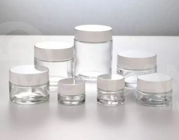 Glass 50 ml cosmetic jar with plastic white head Tbilisi - photo 4