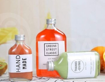 Стеклянная бутылка 350 мл с алюминиевой завинчивающейся крышкой. Тбилиси - изображение 1