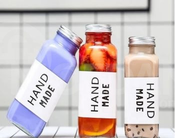 Стеклянный флакон 80 мл с белой пластиковой завинчивающейся крышкой. Тбилиси - изображение 2