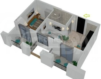 Apartments For Sale two-room 49м² 8/12 floor Tbilisi - photo 2