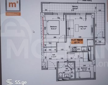 Apartments For Sale three-room 65.7м² 19/19 floor Tbilisi - photo 3