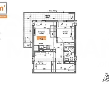 Apartments For Sale three-room 70м² 10/19 floor Tbilisi - photo 2