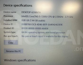 Notebook Lenovo V130-15IKB / i5 7th Gen / 8GB RAM / 240GB SS Tbilisi - photo 7