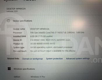 Ноутбук Dell Latitude 3320 / i7 11-го поколения / 8 ГБ ОЗУ / 512 ГБ Тбилиси - изображение 4