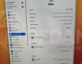 იყიდება iMac / Intel Core i5 / 8GB RAM / 240GB SSD თბილისი - photo 4