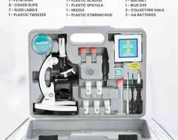 AmScope 120X-1200X 52-pcs Kids Beginner Microscope STEM Kit თბილისი