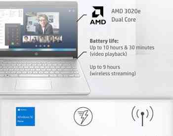 HP Laptop AMD 3020e 4GB RAM Touchscreen Win 10 თეთრი თბილისი