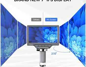 Microscope 1200X with Screen 7" IPS - 12MP camera მიკროსკოპი თბილისი