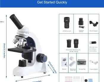 მიკროსკოპი Compound Microscope for Laboratory 40X-2000X Тбилиси