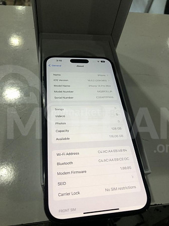 iphone 14 pro max 128gb თბილისი - photo 5