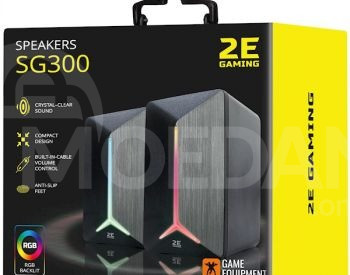 დინამიკი 2E SG300B Gaming Speakers 2.0 RGB, 3.5mm, Black თბილისი - photo 1