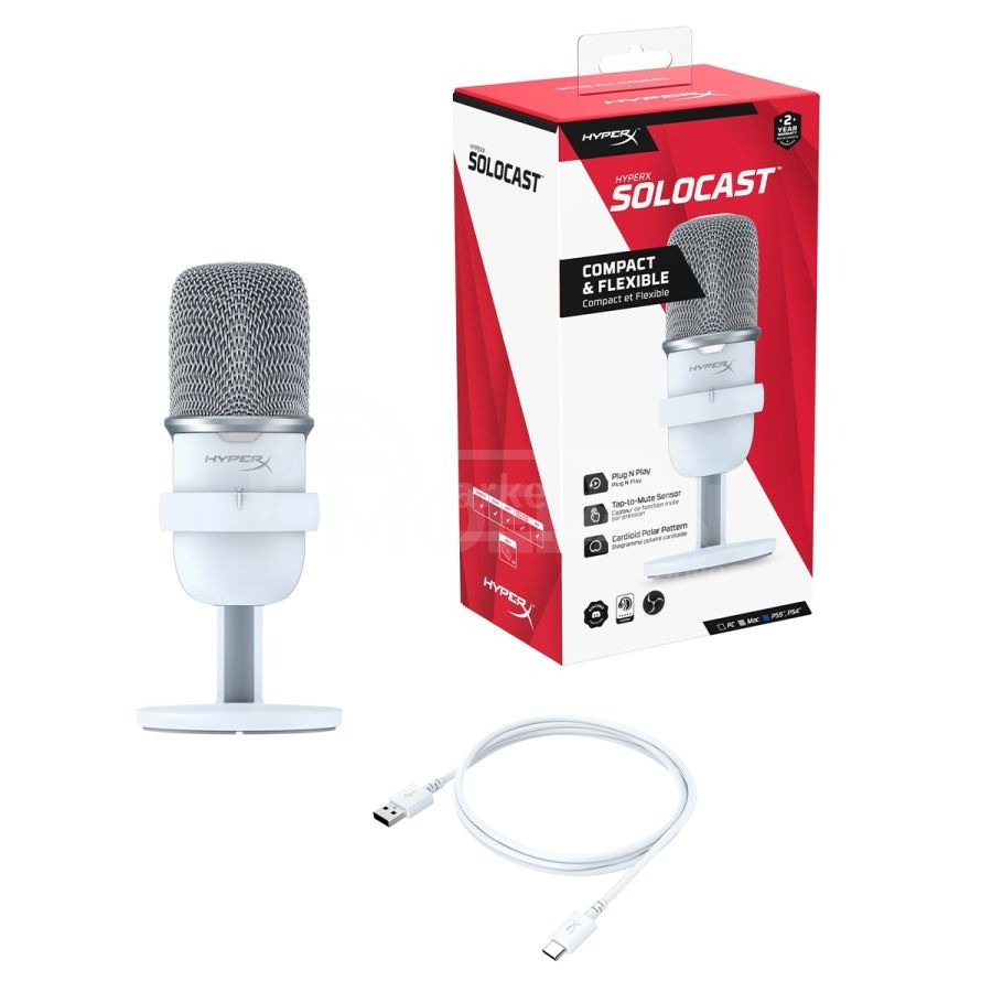კომპიუტერის მიკროფონი HyperX SoloCast White თბილისი - photo 1