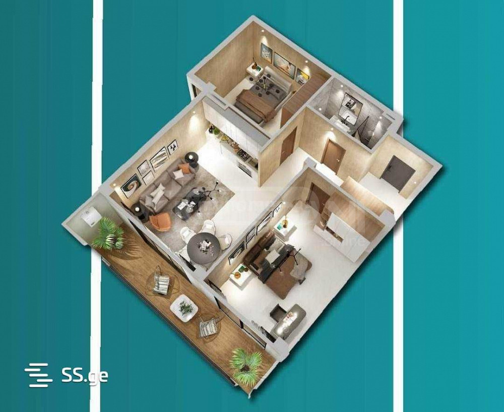 Apartments For Sale three-room 70.4м² 4/13 floor Tbilisi - photo 1