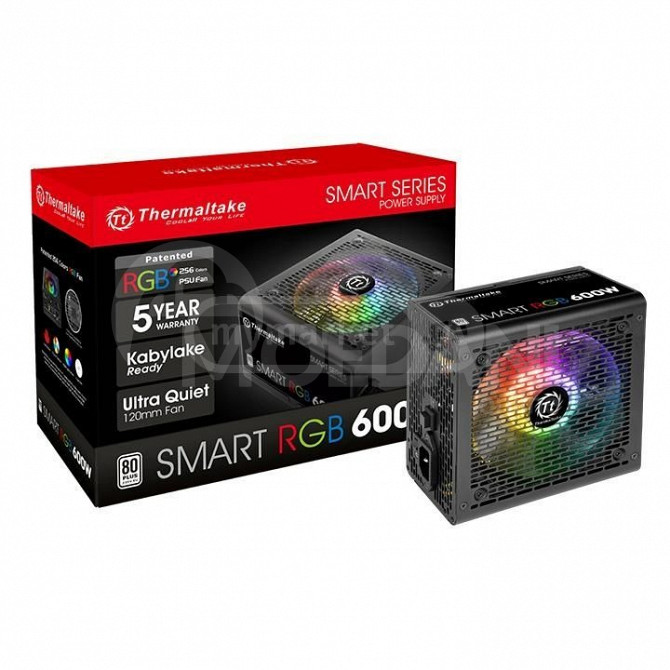 Power supply unit Thermaltake SMART RGB 600W/80 plus sleeved cables Tbilisi - photo 1