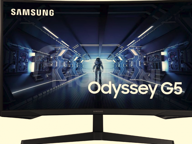 Монитор — Samsung Odyssey G5, 27-дюймовый изогнутый игровой монитор с частотой 165 Гц Тбилиси - изображение 1