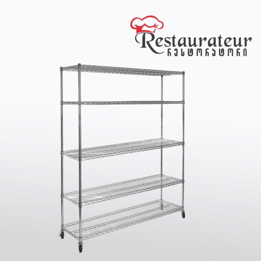 Хромированный стеллаж коммерческий, 5 уровней Тбилиси - изображение 1