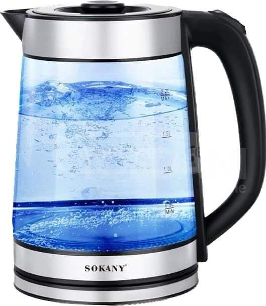Стеклянный чайник Sokany с голубым свечением Тбилиси - изображение 1