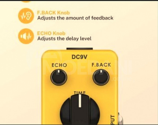 Donner Yellow Fall Delay Guitar Pedal Guitar effect pedal Tbilisi - photo 5