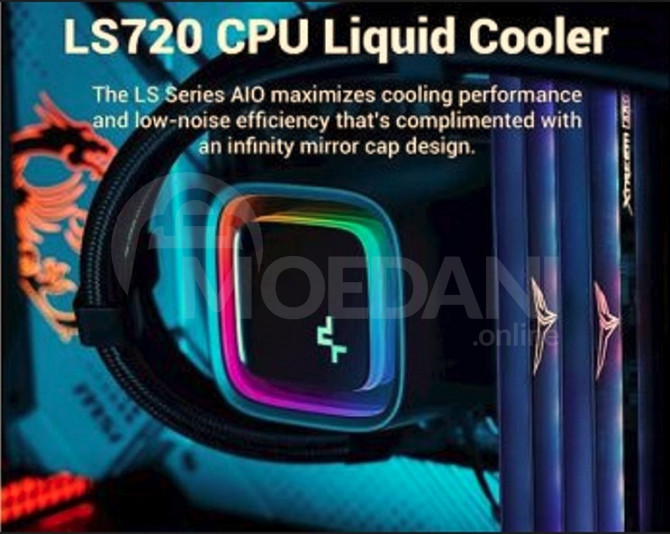 წყლის გაგრილება DeepCool LS720, ARGB, 3x120mm, Cooler, Black თბილისი - photo 2