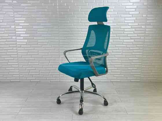 საოფისე სკამი, სავარძელი მოდელი F5901 სერი კარკასი ფირუზისფერი თბილისი