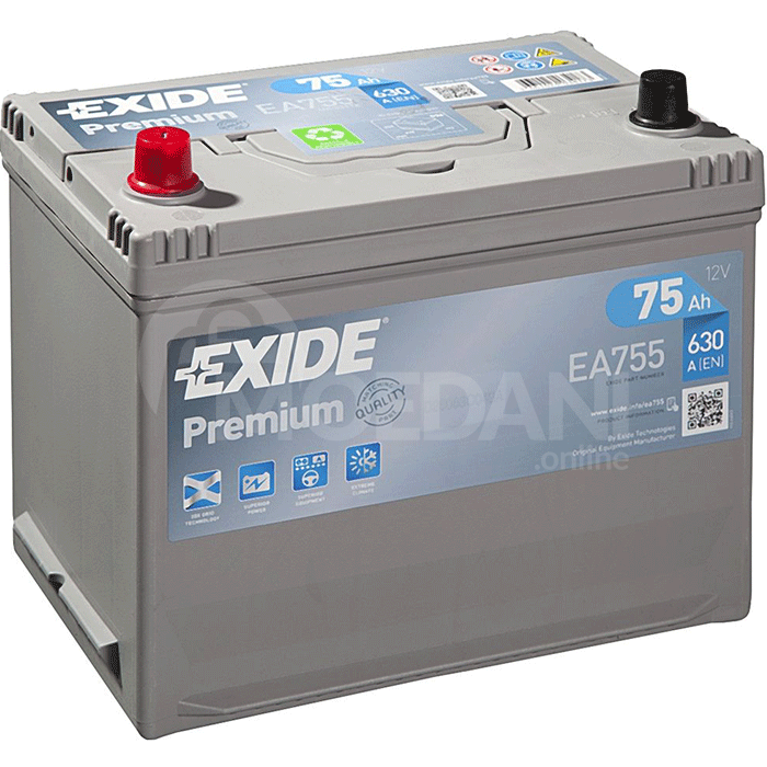 Exide PR Ea755 75 ა*ს JIS L+ თბილისი - photo 1