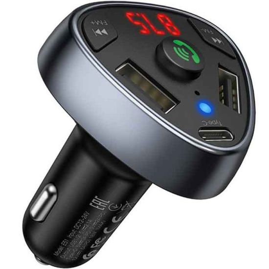 Მანქანის დამტენი Hoco Road Treasure CAR BT FM Transmitter E51 თბილისი