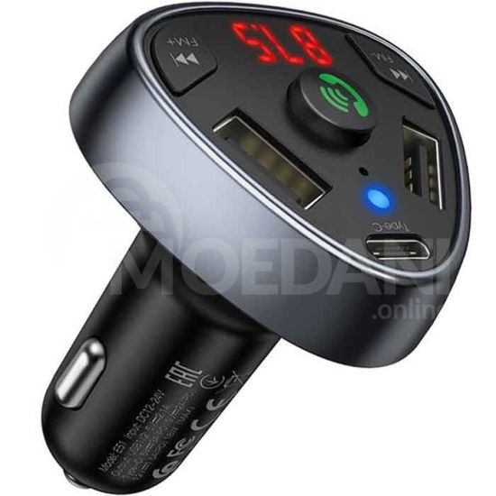 Автомобильное зарядное устройство Hoco Road Treasure CAR BT FM Transmitter E51 Тбилиси - изображение 1