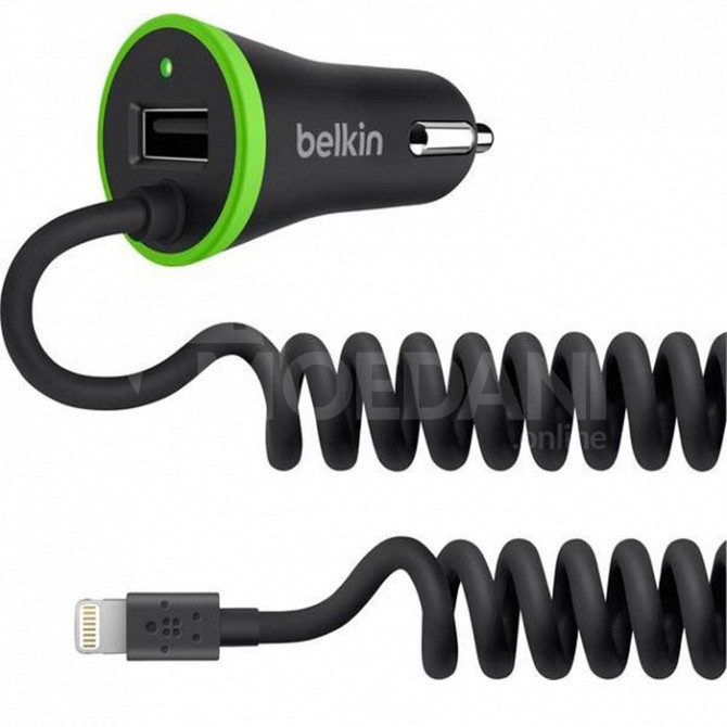 Მანქანის დამტენი Belkin Boost UP Lightning Cable + USB თბილისი - photo 1