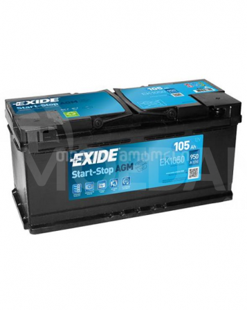 Аккумулятор Exide AGM Ek1050 105 А*с R+ Тбилиси - изображение 1