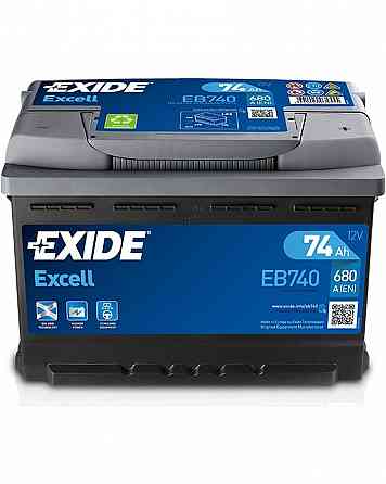 Აკუმულატორი Exide Excell Eb740 74 ა*ს R+ თბილისი