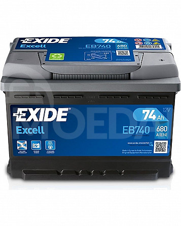 Аккумулятор Exide Excell Eb740 74 А*с R+ Тбилиси - изображение 1