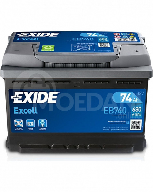 Accumulator Exide Excell Eb740 74 A*s R+ Tbilisi - photo 1