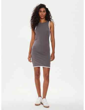 Noisy May - Nmkarin S/L Contrast Short Dress FWD Charcoal Gray Tbilisi