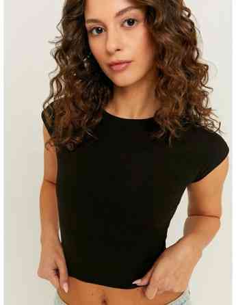 Tally Weijl - Top, Knitted, For Women With Pu Coating Blk001 Tbilisi