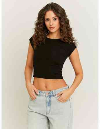 Tally Weijl - Top, Knitted, For Women With Pu Coating Blk001 Tbilisi