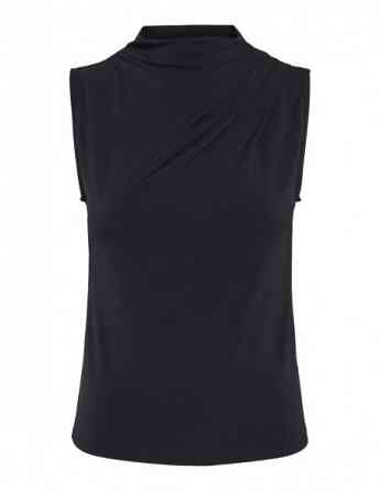 Pieces - Pcmadison SL Draped TOP Noos BC Black Tbilisi