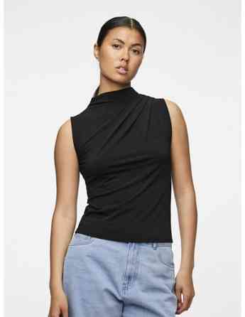 Pieces - Pcmadison SL Draped TOP Noos BC Black Tbilisi