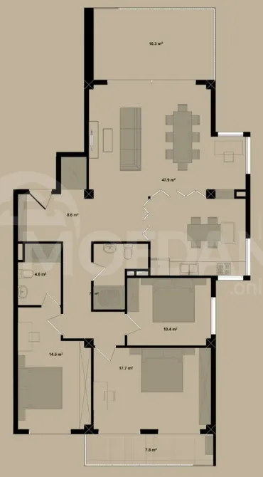 Продам 4-комн. квартиру 144м² 4/7 эт. Тбилиси - изображение 5