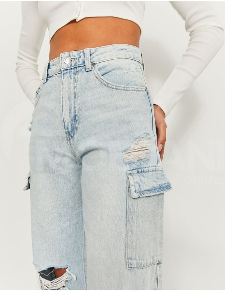 Tally Weijl - Blue High Waist Cargo Jeans Blu015 თბილისი - photo 4
