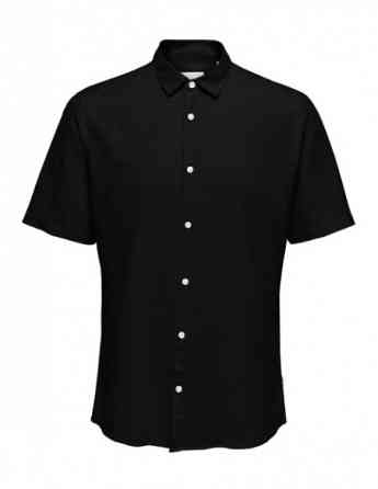 Only & Sons - Onscaiden SS Solid Linen Shirt Black თბილისი