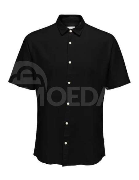 Only & Sons - Onscaiden SS Solid Linen Shirt Black Tbilisi - photo 2