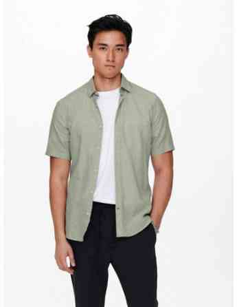 Only & Sons - Onscaiden SS Solid Linen Shirt Swamp თბილისი