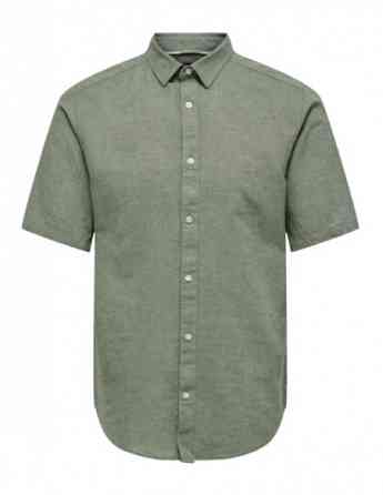 Only & Sons - Onscaiden SS Solid Linen Shirt Swamp Tbilisi