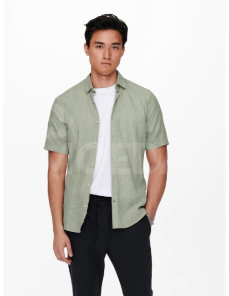 Only & Sons - Onscaiden SS Solid Linen Shirt Swamp Тбилиси - изображение 1