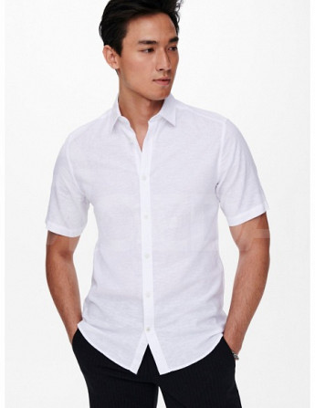 Only & Sons - Onscaiden SS Solid Linen Shirt White Тбилиси - изображение 2