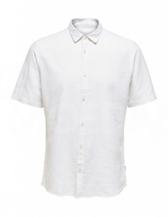 Only & Sons - Onscaiden SS Solid Linen Shirt White Тбилиси - изображение 5