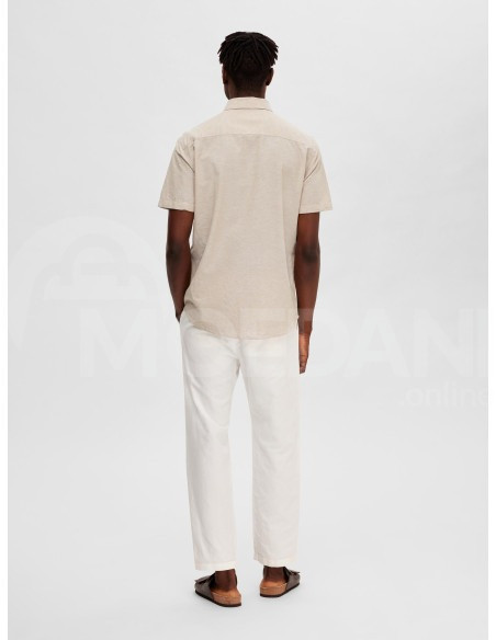 Selected Homme - Slhregnew-Linen Shirt SS Classic Kelp Brown Tbilisi - photo 5