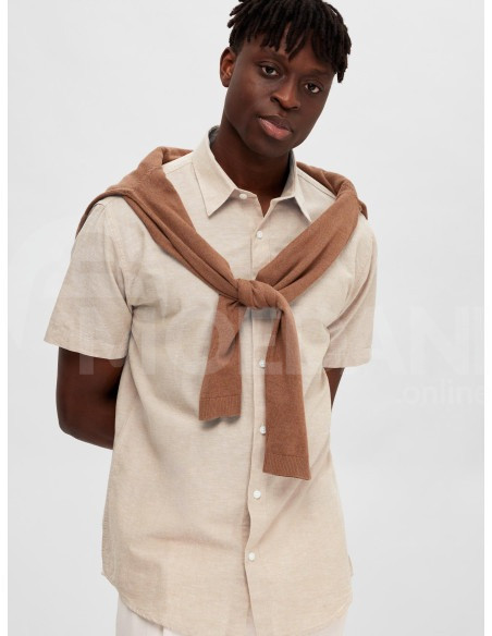 Selected Homme - Slhregnew-Linen Shirt SS Classic Kelp Brown Tbilisi - photo 2